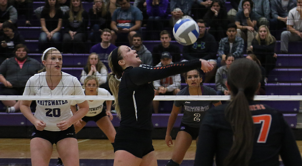 Women's volleyball topped by UW-Whitewater in NCAA first round action