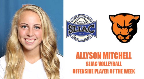 Allyson Mitchell awarded SLIAC volleyball offensive player of the week