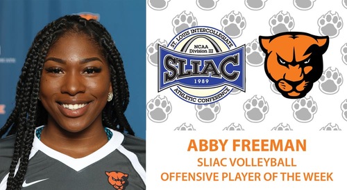 Abby Freeman earns fourth SLIAC volleyball offensive player of the week award
