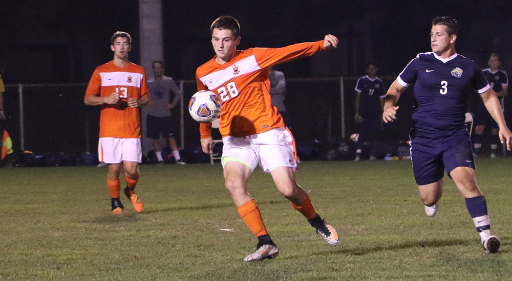 Men's soccer leads early, falls to Spalding