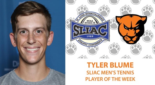 Tyler Blume honored as SLIAC men's tennis player of the week