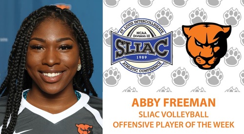 Abby Freeman awarded second straight SLIAC Volleyball offensive player of the week honors