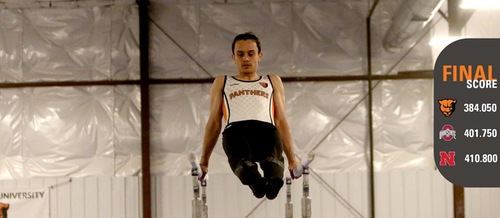 Men's gymnastics records third place at Nebraska
