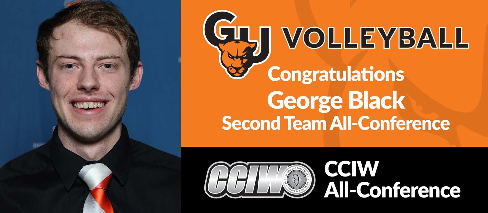 Men's volleyball represented by George Black on CCIW all-conference team