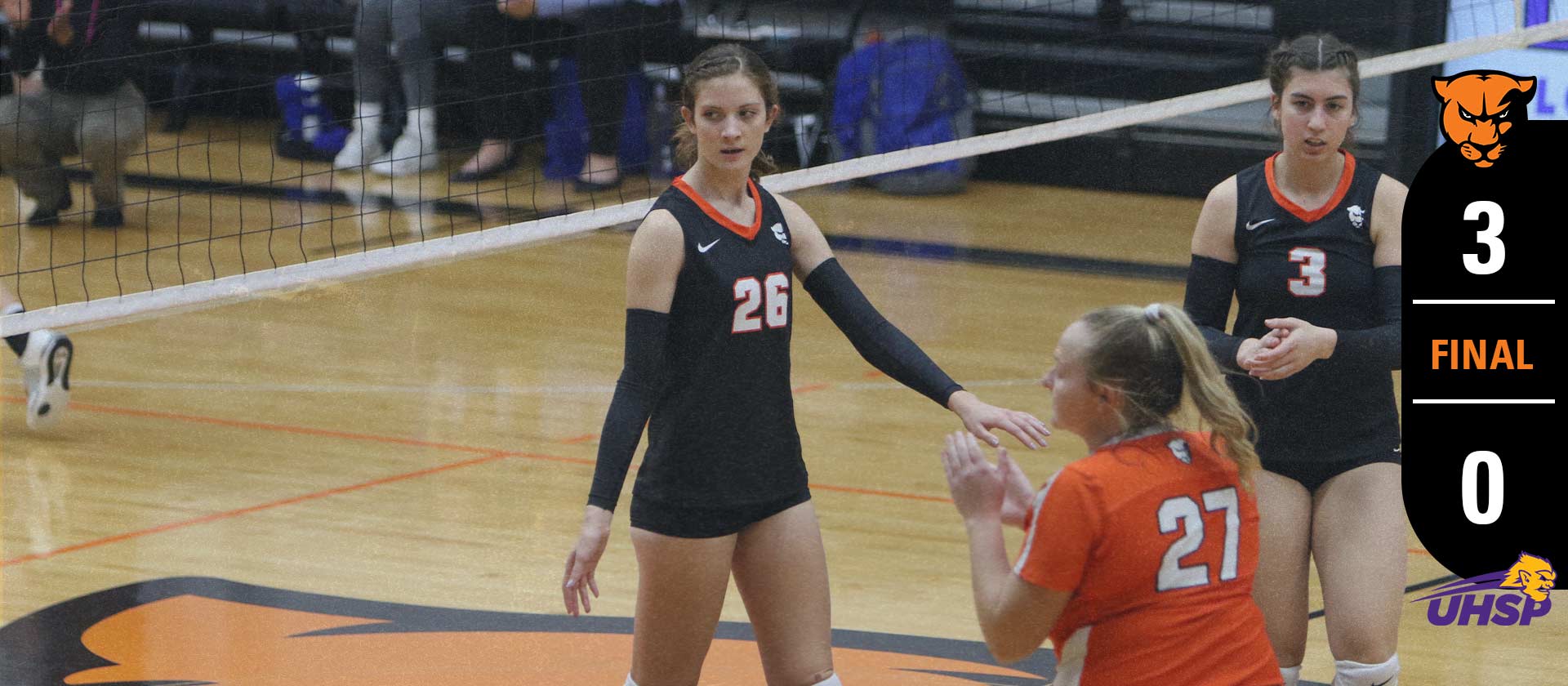 Volleyball runs winning streak to six with three-set sweep of UHSP